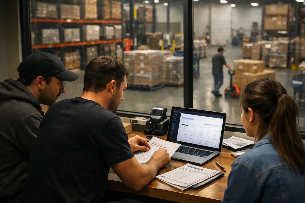 WarePulse team reviewing warehouse operations